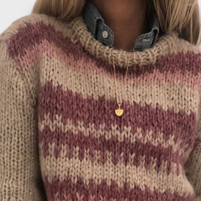 Marlene – Retro Pullover mit Kontrastmuster