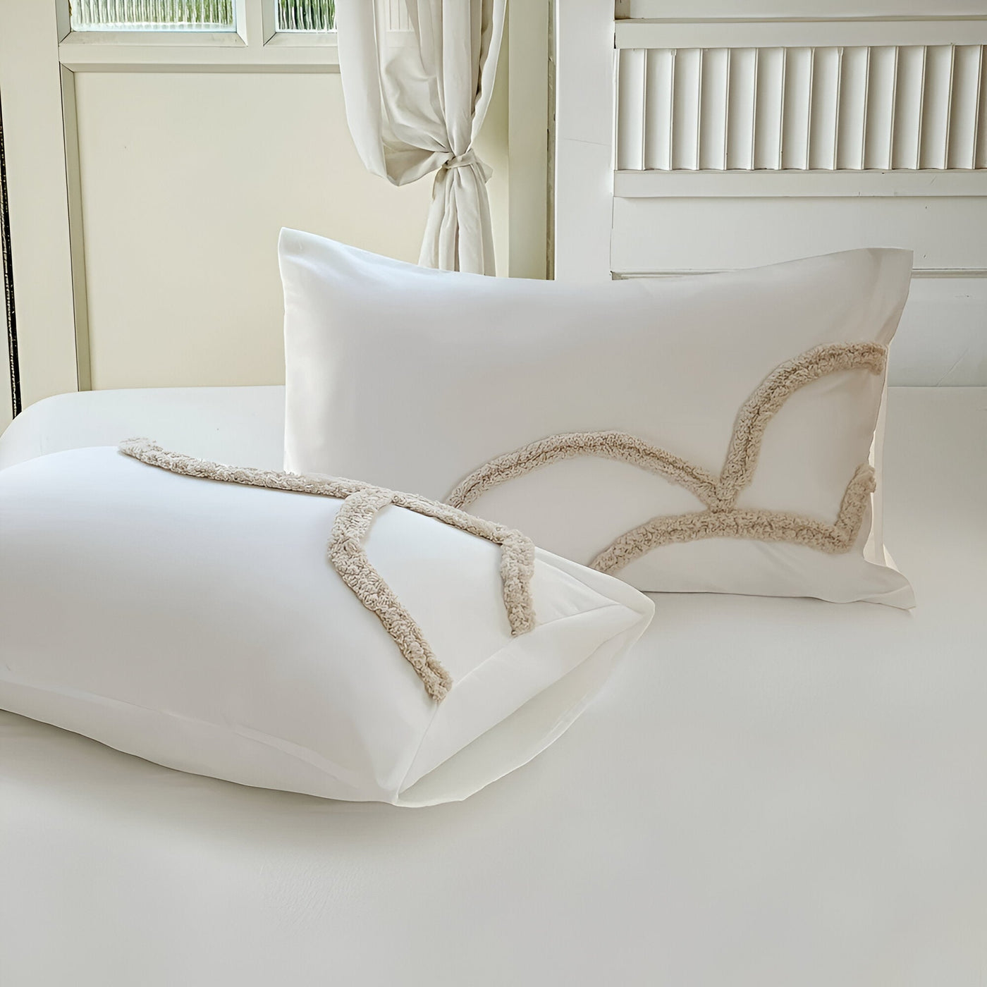 BlossomDream Set - Eleganter Getufteter Bettbezug Mit Floralem Design