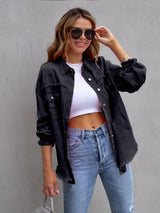 Serdia | Zerrissene Denimjacke in Übergröße in Schwarz