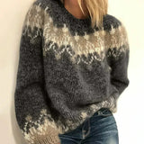Annika | Gemütlicher Winter-Weihnachtspullover mit lockerem Schnitt in Schwarz