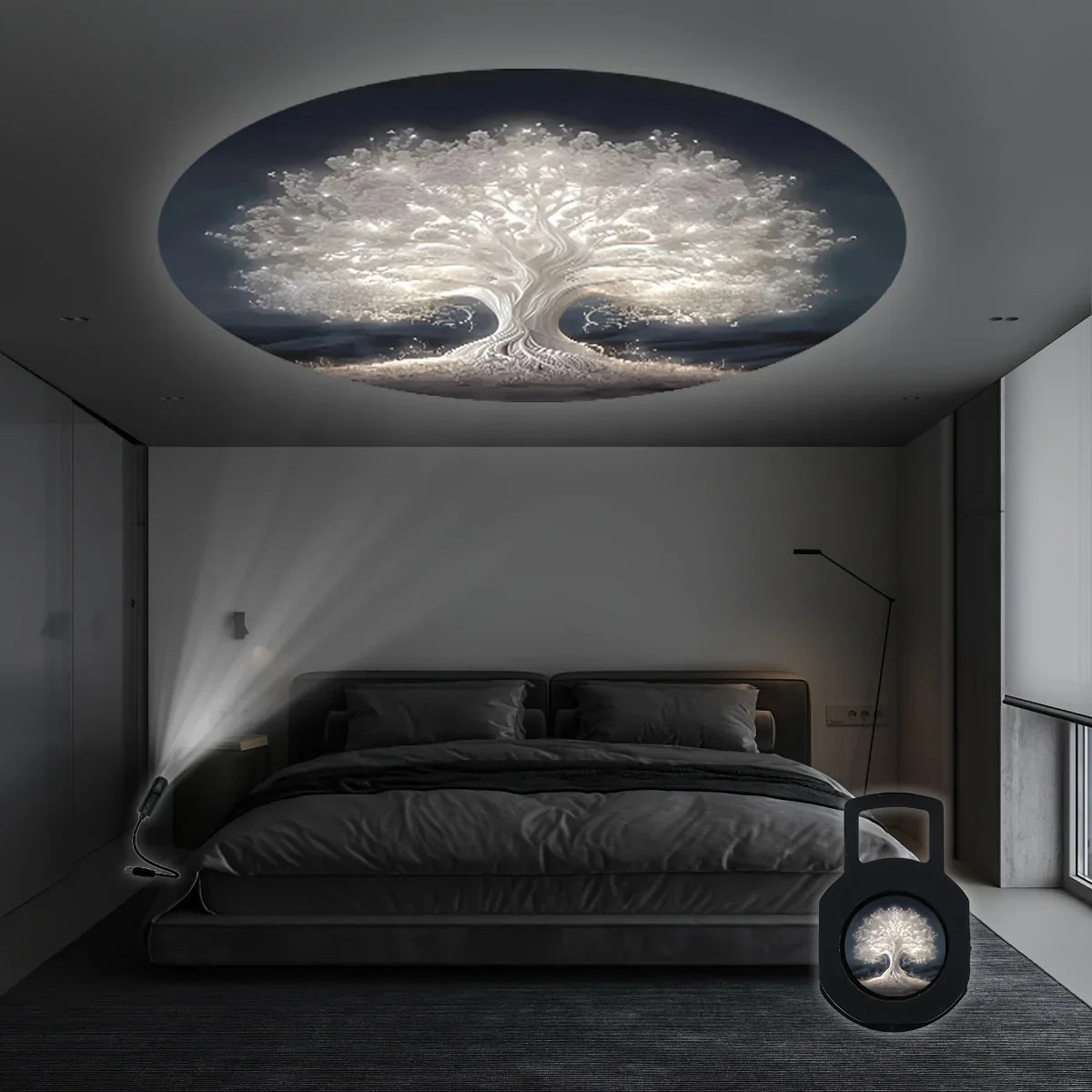 MysticGlow Light – 360° Baum des Lebens LED Projektionslampe