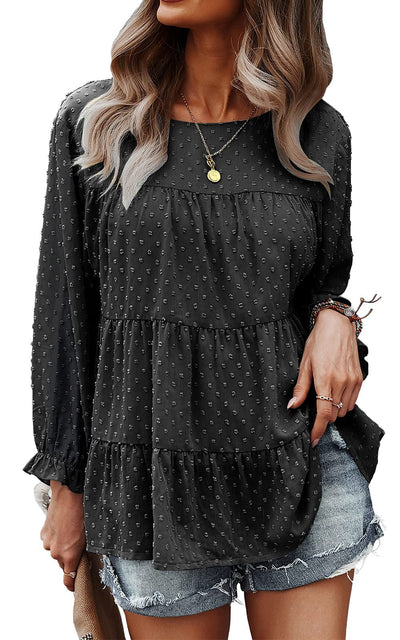 Winifreda - Damen Bluse Boho Stickerei