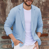 Balduin | Herren Casual Sakko mit Taschen in Hellblau