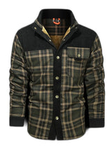 Rero | Herren Retro-Karohemd mit Fleece-Futter – Warmer Freizeitmantel in Schwarz