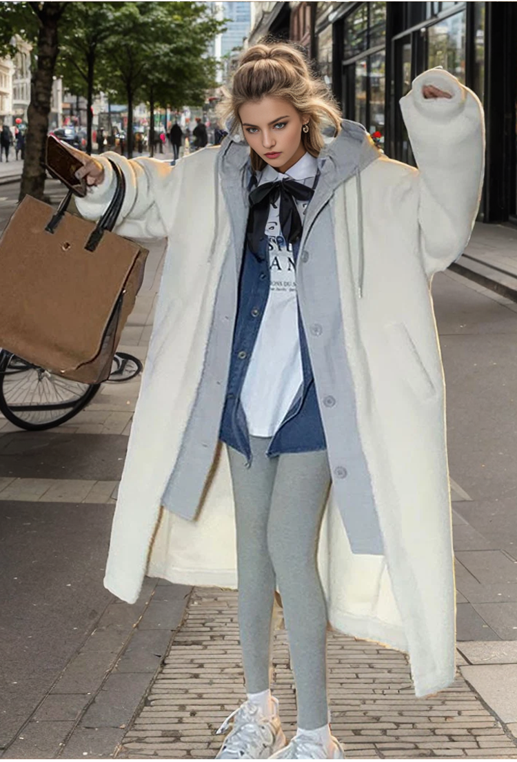 Marisol - Stilvolle Kapuzenjacke mit Zweifarbdesign & Knopfverschluss