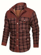 Rero | Herren Retro-Karohemd mit Fleece-Futter – Warmer Freizeitmantel in Kaffee