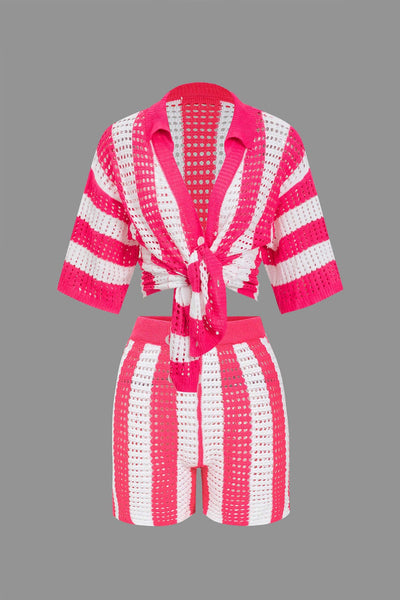 Noemi | Stylisches Häkel-Zweiteiler-Set mit Streifenmuster