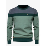Benedikt | Herren Pullover Mit Kontrast Design Und Langarm Schnitt in Grün