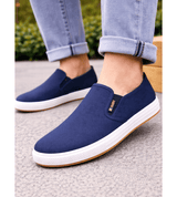 Bequeme Herren Komfortsohle Sneaker Zum Reinschlüpfen in Blau