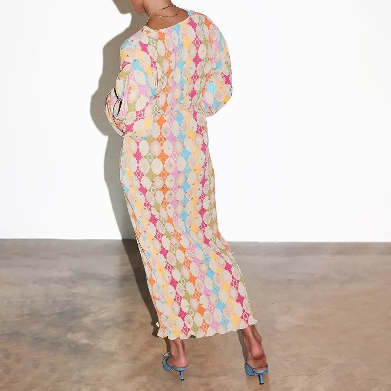 Amalia - Hippie Maxikleid mit Batik-Print