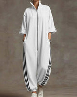 Lurelle - Jumpsuit mit Frontreißverschluss in Weiß
