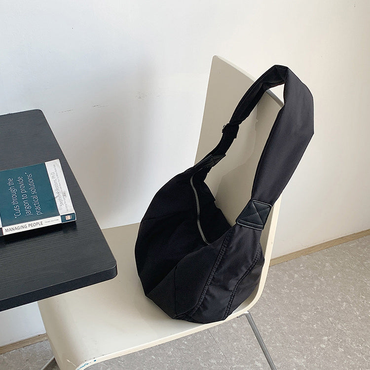 Puffer Schultertasche Damen – Vegane Leder Hobo Bag mit Reißverschluss