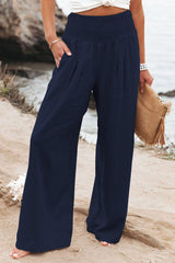 Valoria | Freizeithose mit weitem Bein in Dunkelblau