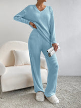 Damen Pullover Set mit weiter Hose Annabelle in Blau