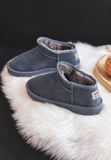 Flache Winterstiefeletten in Wildlederoptik – Nolia in Blau