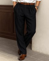 Bundfaltenhose Herren Regular Fit elegant in Schwarz