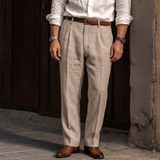 Bundfaltenhose Herren Regular Fit elegant in Beige