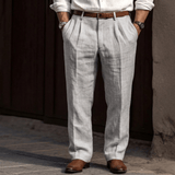 Bundfaltenhose Herren Regular Fit elegant in Grau