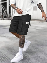 Herren Kordelzug mit Taschen Kurze Hosen in Schwarz
