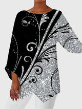 Dorothea | Damen Langarmtop mit Schmetterlingsmuster in Stil 6