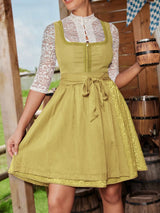 Damen Modernes Oktoberfest Dirndl Kleid - Roswitha in Gelb
