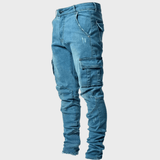 Cargo Hose Herren Slim Fit in Blau