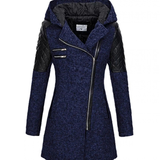 Caroline | Damen Winterjacke im A Linien Stil mit Reißverschluss in Marineblau
