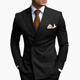 Casper | Herren Zweireiher Business Anzug in Schwarz