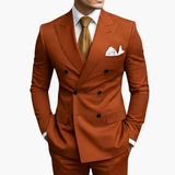 Casper | Herren Zweireiher Business Anzug in Orange