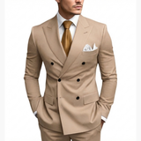 Casper | Herren Zweireiher Business Anzug in Beige