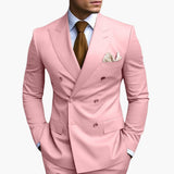 Casper | Herren Zweireiher Business Anzug in Rosa