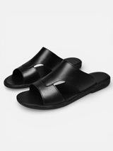 Casual Herren Pantoletten Mit Offenem Design in Schwarz