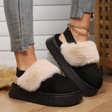 Damen Plateau Clogs mit Kunstfellfutter - Amaris in Schwarz