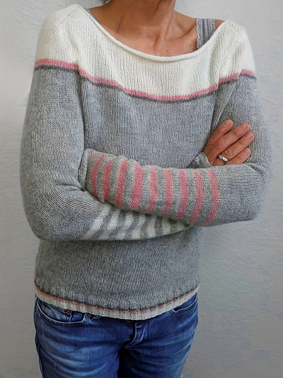 Katharina – Langärmeliger Gestreifter Pullover