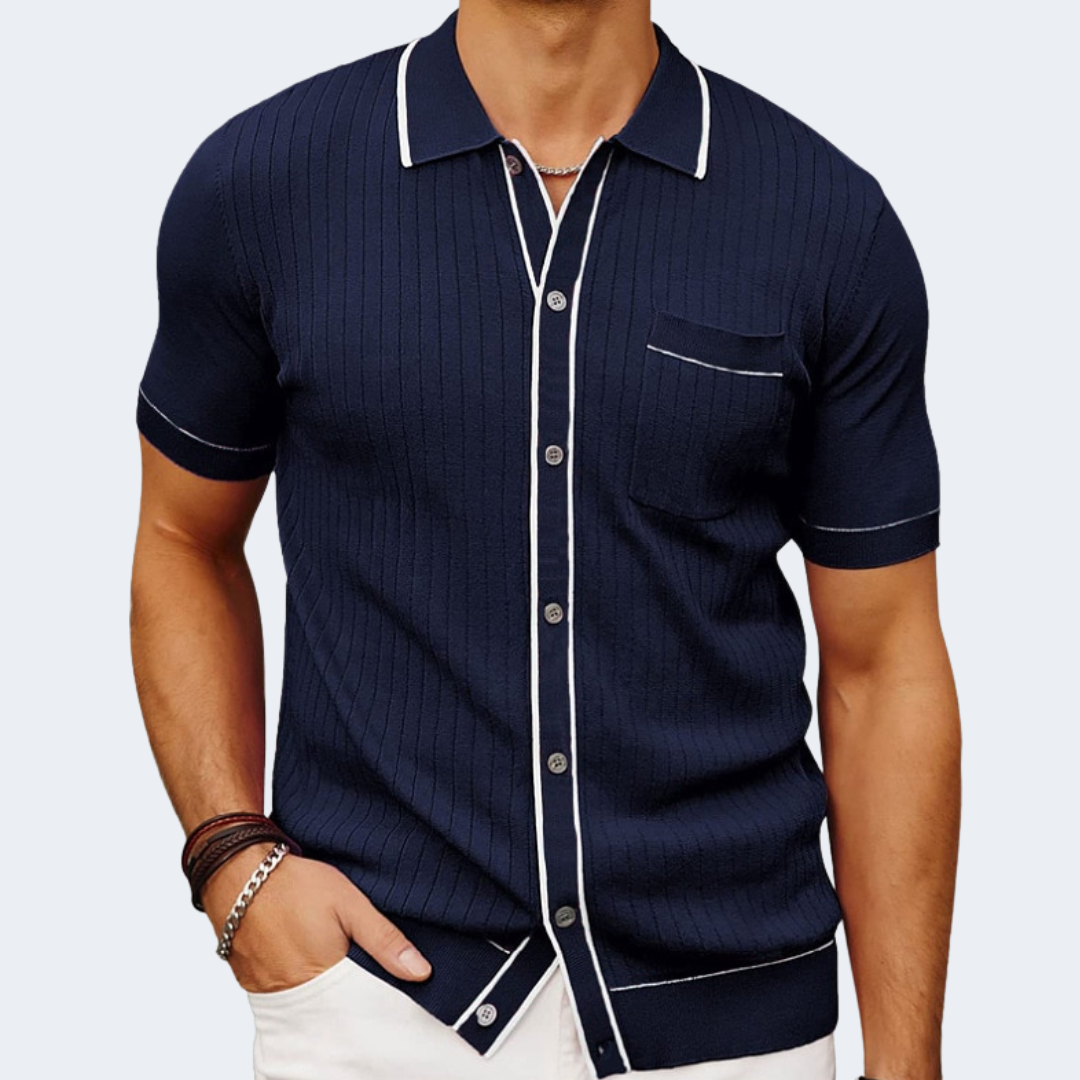 Giovanni Klassisches geripptes Hemd