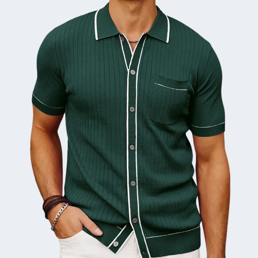 Giovanni Klassisches geripptes Hemd