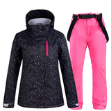 Warmer und wasserdichter Skianzug für Damen - Liora in Set mit rosa Hose