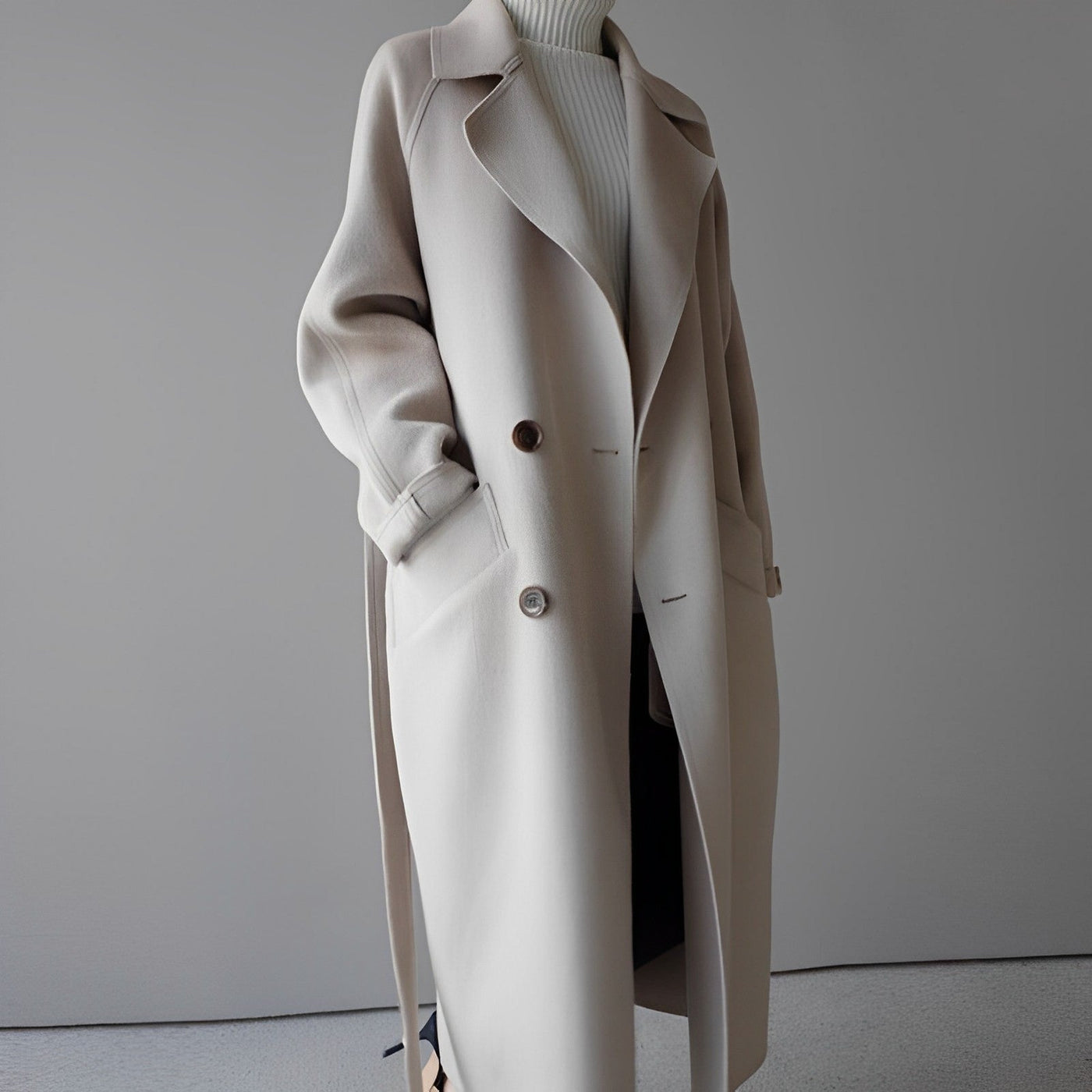Armida - Eleganter Langer Wollmantel für Damen