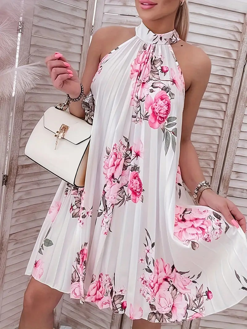 Alina - Sommerkleid Damen Plissee Ärmellos