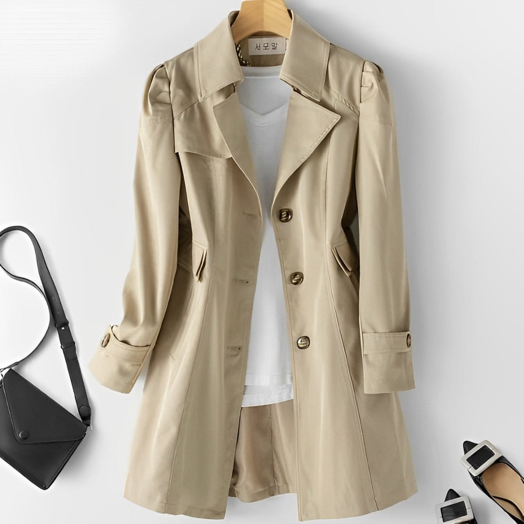 Jessica - Mittellange Jacke mit Knöpfen und Taschen