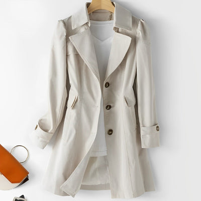 Jessica - Mittellange Jacke mit Knöpfen und Taschen