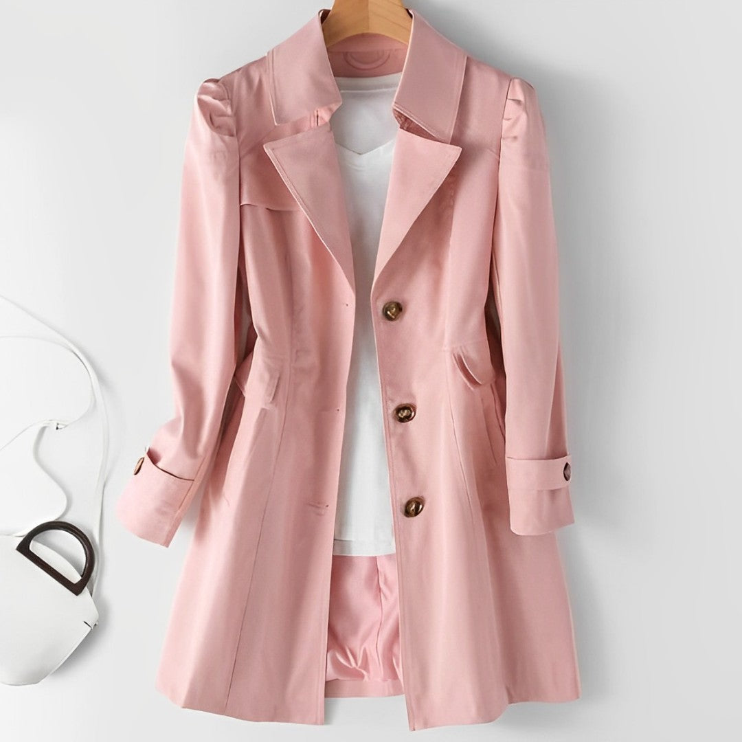 Jessica - Mittellange Jacke mit Knöpfen und Taschen