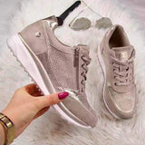 Esmeralda | Leicht Reißverschluss Sneaker in Beige