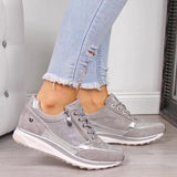 Esmeralda | Leicht Reißverschluss Sneaker in Silber