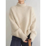 Claudia | Damen Rollkragenpullover mit weitem Schnitt in Beige