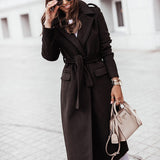Helene | Damen Langer Mantel im lässigen Streetstyle in Schwarz
