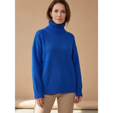 Constanze | Damen Rollkragenpullover mit Langarm  Bündchen in Blau