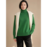 Constanze | Damen Rollkragenpullover mit Langarm  Bündchen in Grün