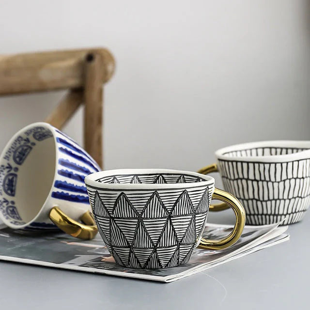 GeoSip Cup - Unregelmäßige Geometrische Keramik-Kaffeetasse
