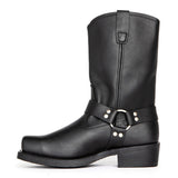 Stilvolle Leder Herren Cowboy Stiefel - Darius in Schwarz